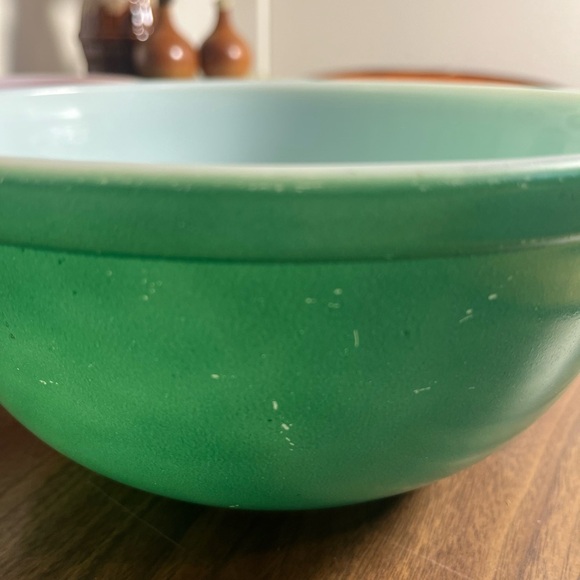 4 VINTAGE PYREX – PRIMARY COLORS MIXING BOWLS – - Picture 12 of 16